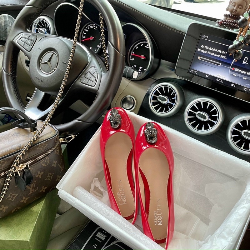 Giày búp bê mcq quốc dân da mềm êm chân fullbox