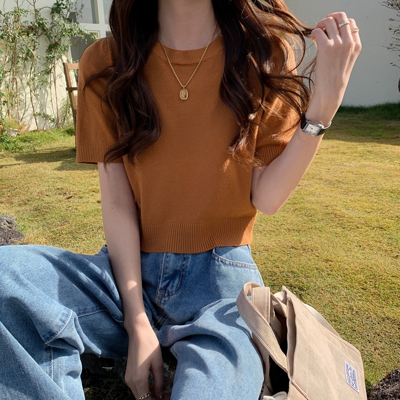 Áo Len Ngắn Tay Màu Sắc Đa Dạng 48998