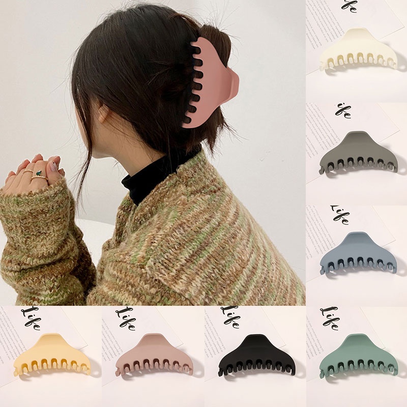 Matte Hair Claws Clip Acrylic Solid Color Hair Clip Big Size Makeup Hair Styling Barrettes Women Girls Hair Accessories Retro Geometric Shark Clip Ponytail Clip Candy Color Bath Catch Clip 1PC Frosted Hairpins Korea Candy INS Headwear