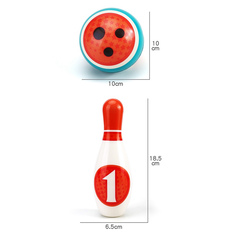 Bộ Đồ Chơi Bowling 6 Chấu 2 Quả Bóng Nhiều Màu Cho Trẻ Em