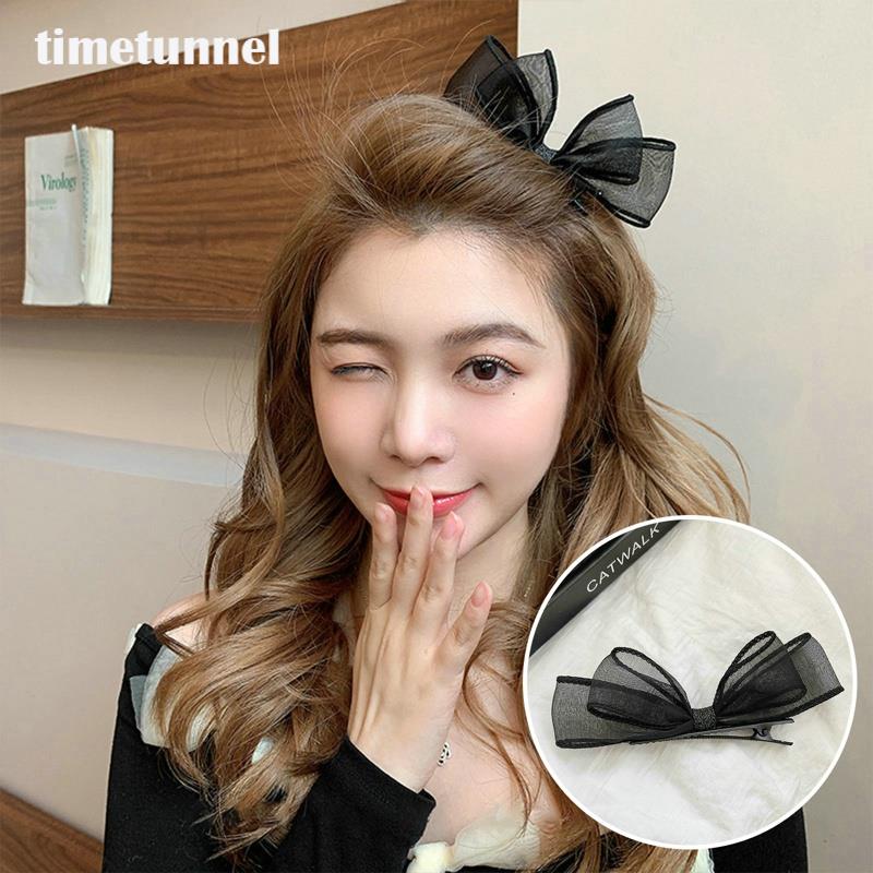 Kẹp Tóc Nơ Lưới Thời Trang Hàn Quốc Ngọt Ngào Cho Nữ