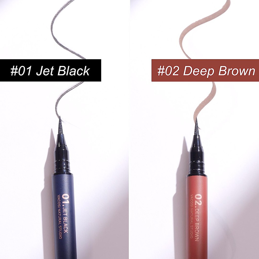 [HÀNG CHÍNH HÃNG] Bút Dạ Kẻ Mắt Nước Vacosi Waterproof Eyeliner Pen 5ml #01 Jet Black (Đen)