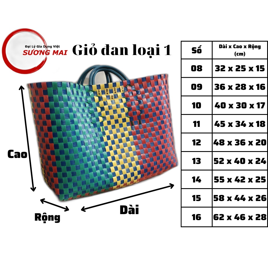[Giá Sỉ] Giỏ Làn Đan Dây Nhựa, Giỏ Đựng Đồ Thủ Công [ Giỏ Đan ]