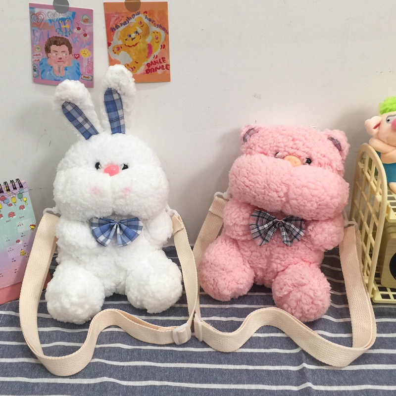 Túi đeo chéo Thỏ Bông Bunny dễ thương, túi gấu bông đáng yêu đeo đi chơi, du lịch phong cách Hàn Quốc