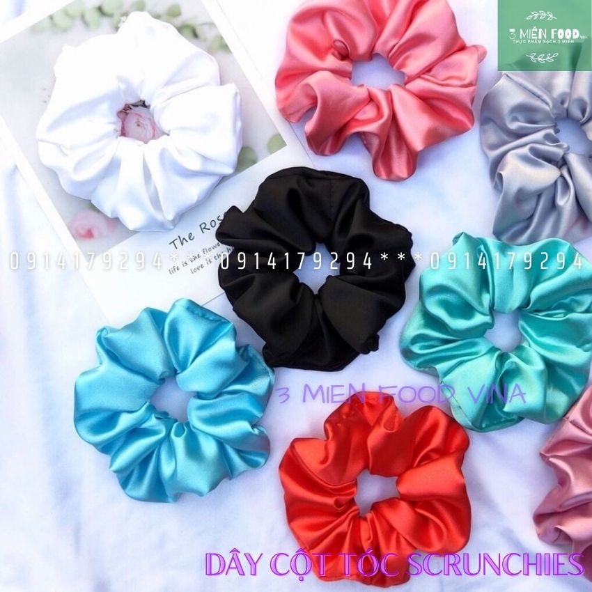 Dây cột tóc SCRUNCHIES HOT Nhất 2022,Chun buộc tóc xinh xắn trẻ trung,Thun cột tóc cho nữ-3 miền food vina