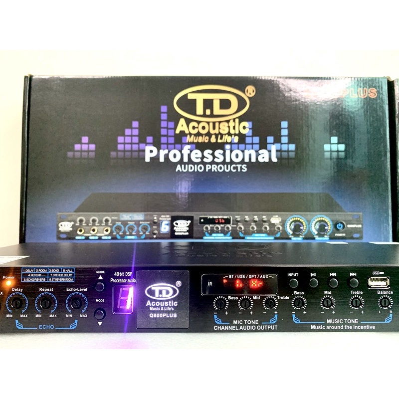 Vang Lai Số TD Q800 Plus 2023 Có Điều Khiển  :8 Chế Độ Hát, Bluetooth, Usb, Optical, AV