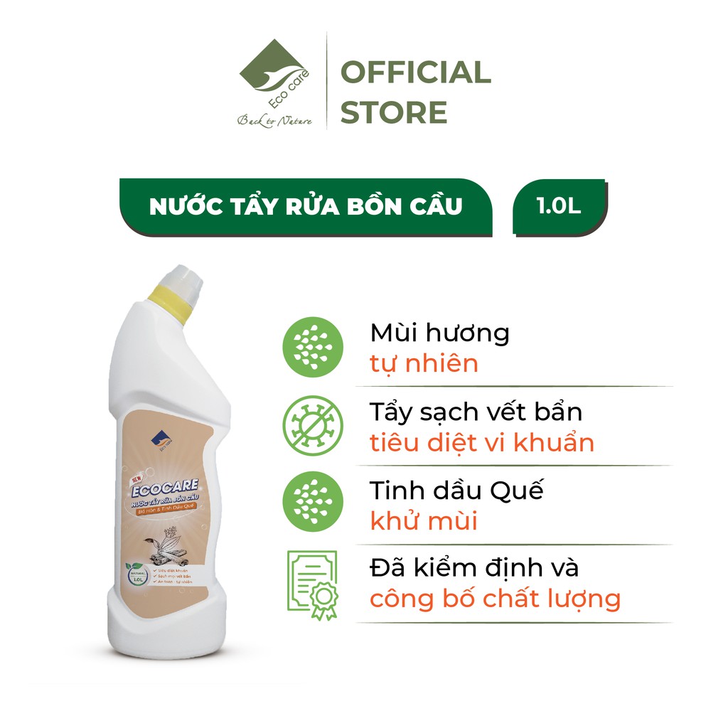 Nước tẩy rửa bồn cầu hữu cơ ECOCARE 1L