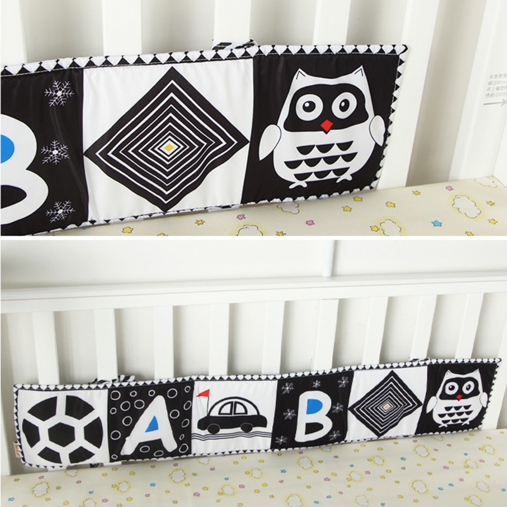 Hilimer Sách Vải Cảm Biến Montessori Tương Phản Cao Kẹp Nôi Em Bé Sơ Sinh Hình Động Vật Màu Trắng Đen