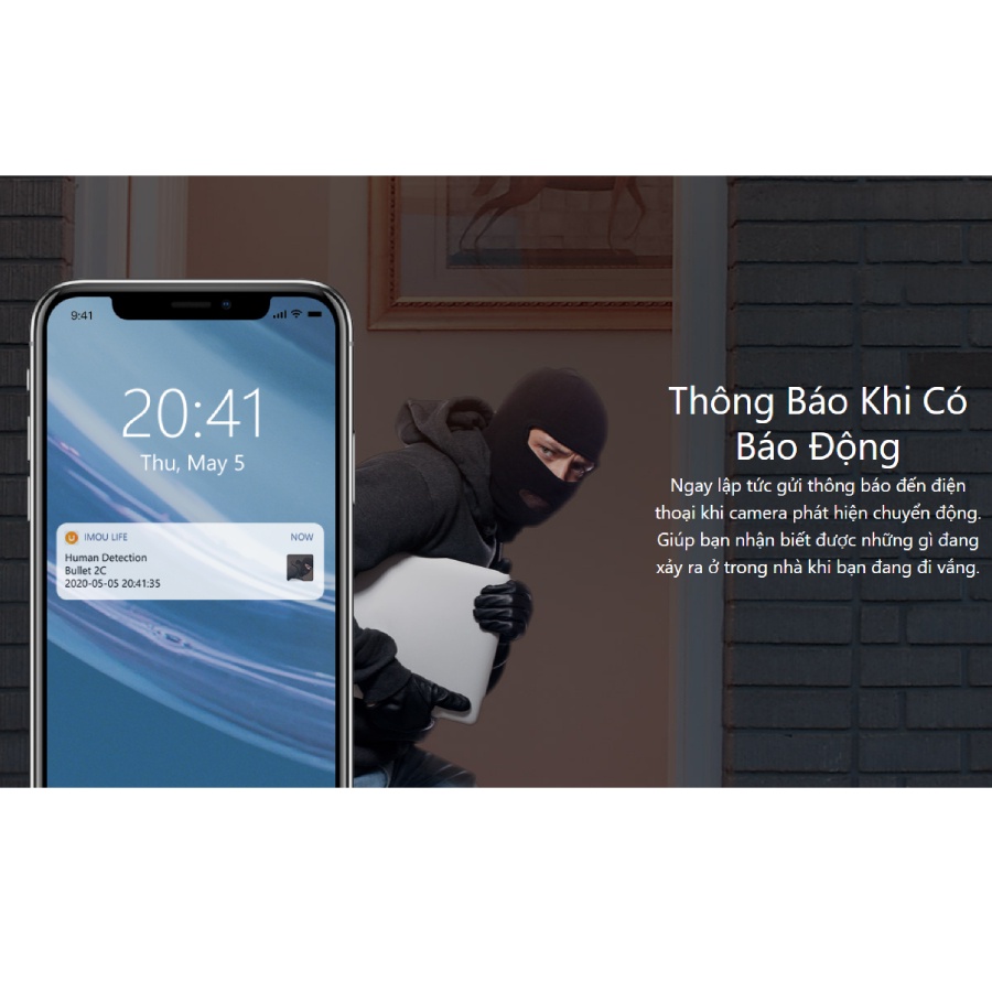 Camera WIFI IMOU Bullet 2C  2MP FullHD - Có Màu Ban Đêm - Tích Hợp Mic Thu Âm - Chống Nước