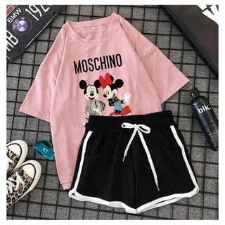Sét áo cặp đôi mickey+ quần đùi viền HARIQUEEN