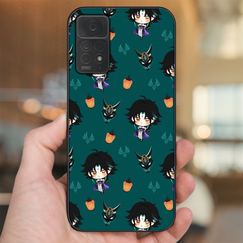 Ốp lưng Xiaomi Redmi Note 11 Pro 4G viền đen in hình Xiao Genshin Impact
