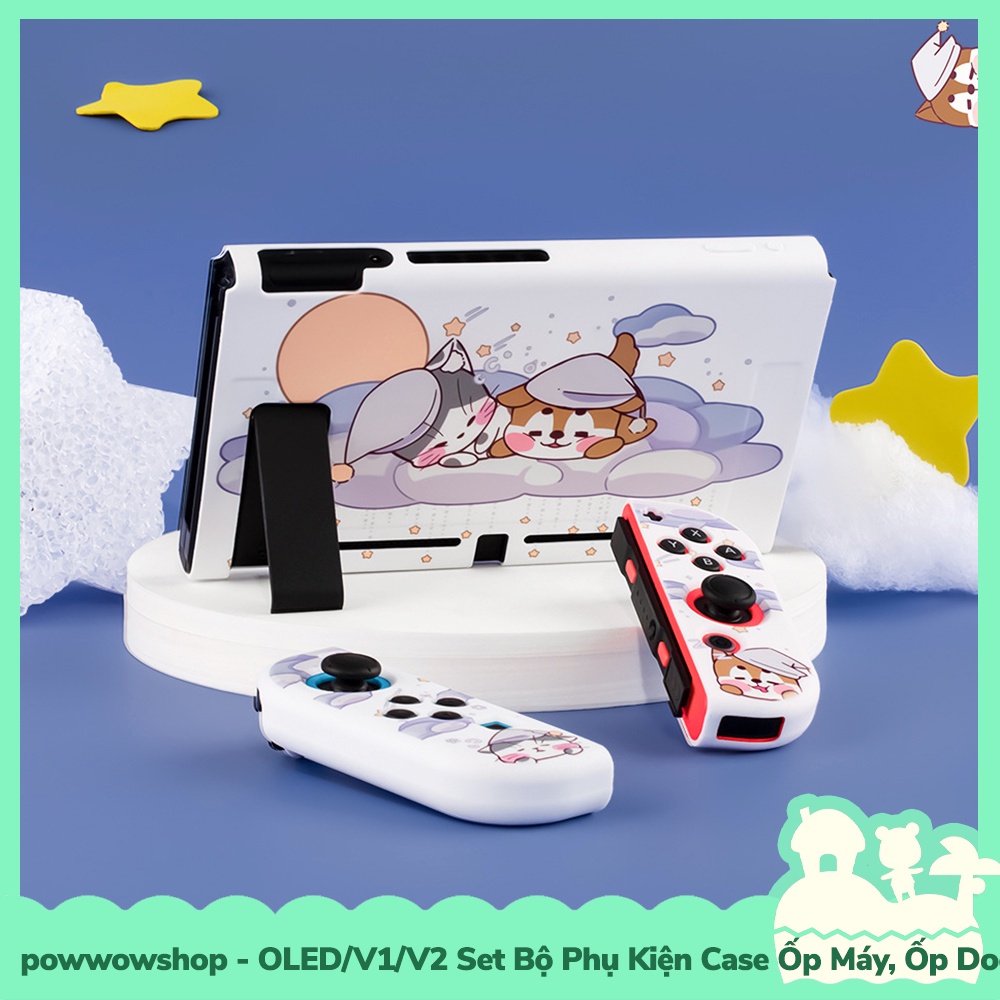 Oled/V1/V2 Set Bộ Phụ Kiện Case Máy, Case Dock, Túi Đựng, Hộp Băng Nintendo Switch Mẫu Shiba G9