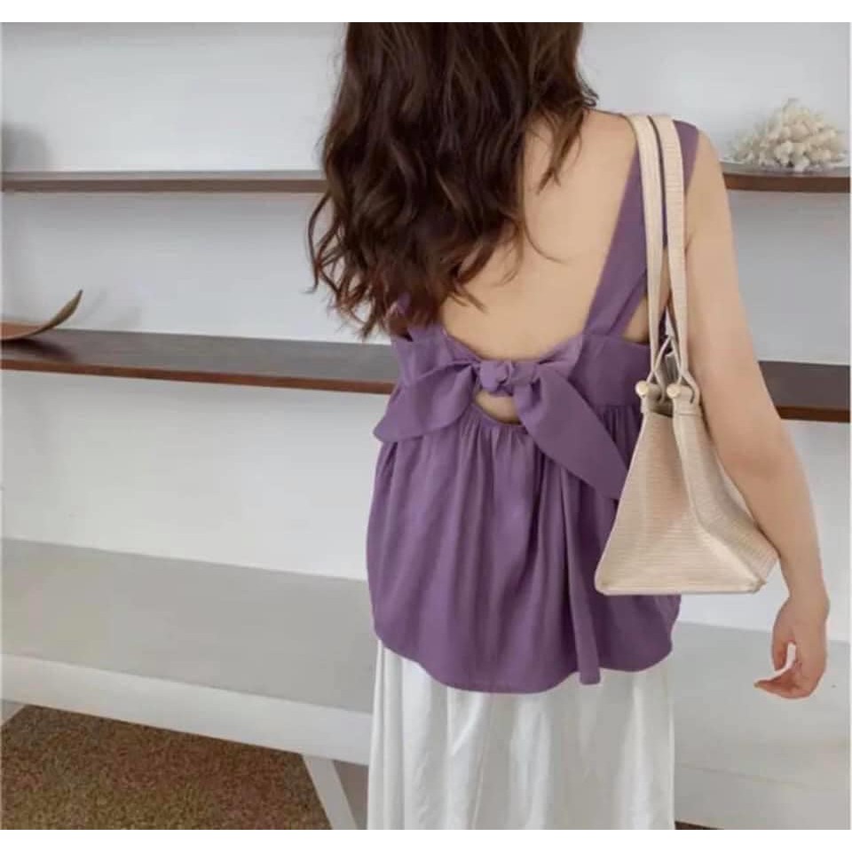 Sale áo đũi 2 dây nơ lưng cho nữ x | BigBuy360 - bigbuy360.vn