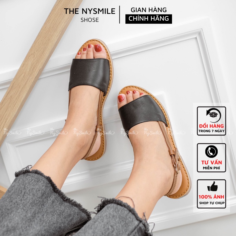 Giày sandal bản ngang da bò - FREESHIP - THENYSMILE - KATU thumbnail