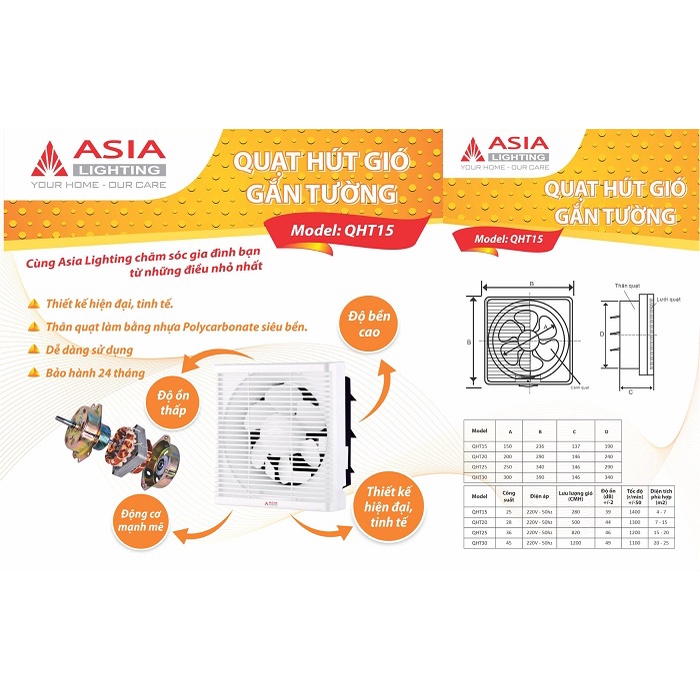 Quạt thông gió gắn  tường Asia