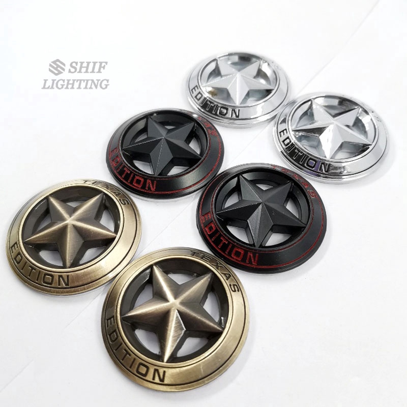 Set 2 logo Texas kiểu ngôi sao trang trí xe hơi