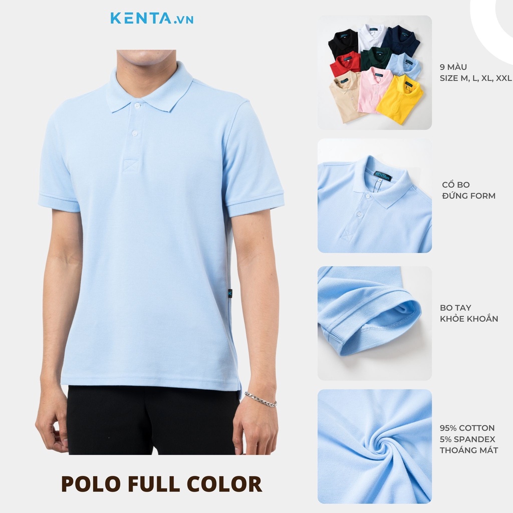 Áo Thun Polo Nam Trơn 12 màu, vải cotton mịn đẹp, thoáng mát KENTA ATP0035