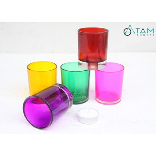 Chân nến ly thủy tinh màu TAN