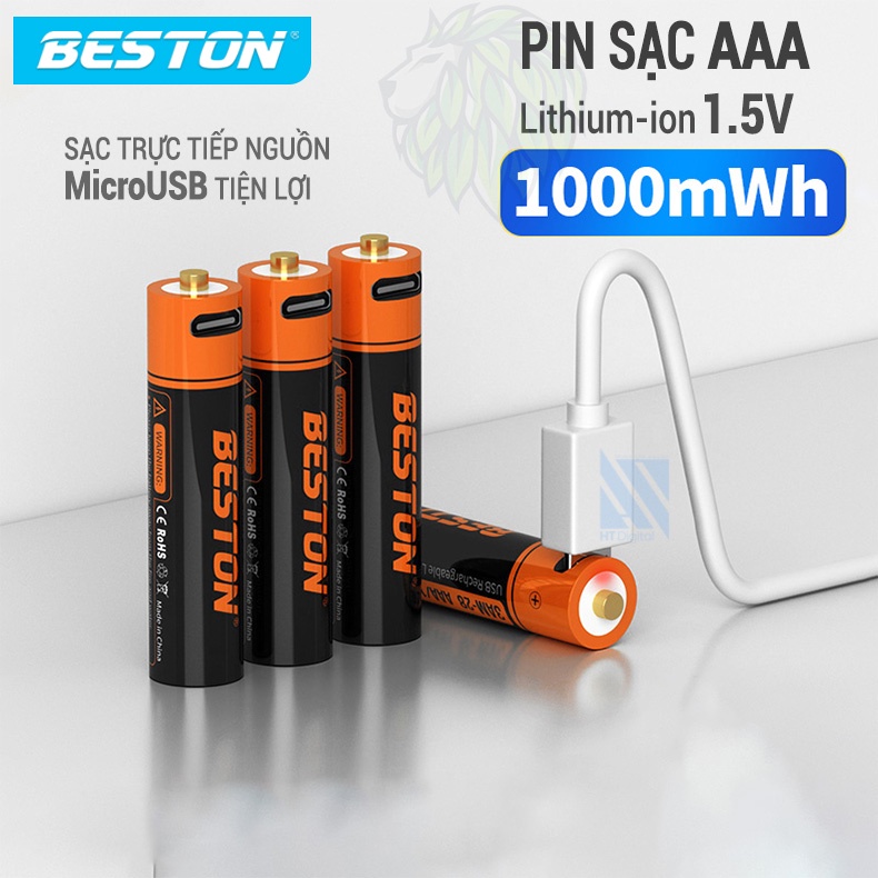 Pin Sạc 1.5V AA AAA (2A, 3A) Beston dùng cho remote, máy đo huyết áp, chuột vi tính, micro, đồng hồ, đô chơi, khóa cửa