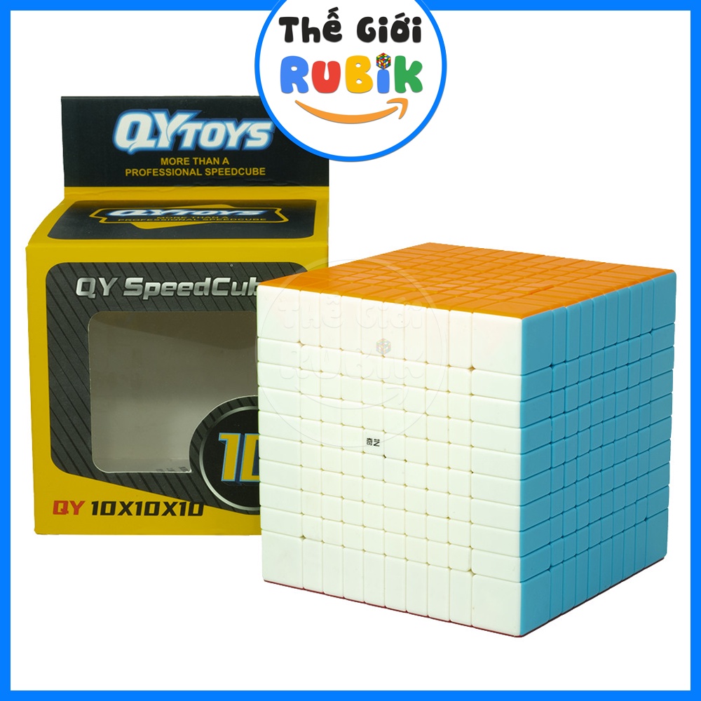 Rubik 10x10 QiYi +Tua Vít Chỉnh Ốc. Combo Rubic 10 Tầng Xoay Trơn Bền Đẹp Nhựa Nhám Chống Xước | Thế Giới Rubik