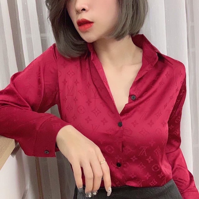 Áo sơ mi lụa gấm chữ L chìm | BigBuy360 - bigbuy360.vn