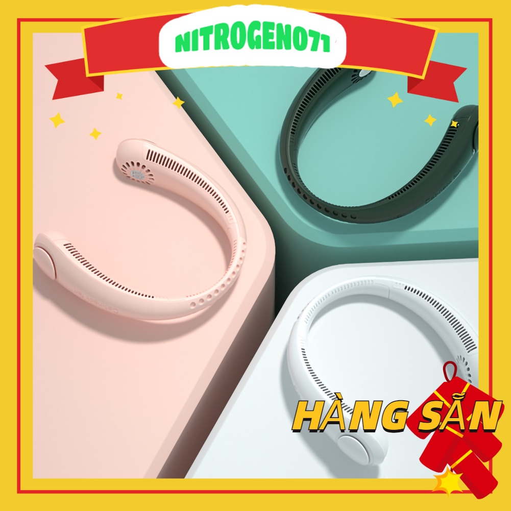 Nitrogen071 Siêu Phẩm Hè 2022 Quạt Đeo Cổ Parrot USB Mini Tích Điện Không Cánh Tiện Lợi, Thời Trang, Dáng Thể Thao