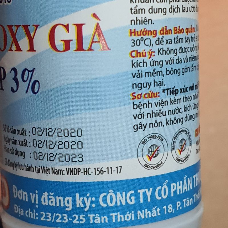 Dung dịch oxy già 3% rửa vết thương - Đông Anh Pharmart