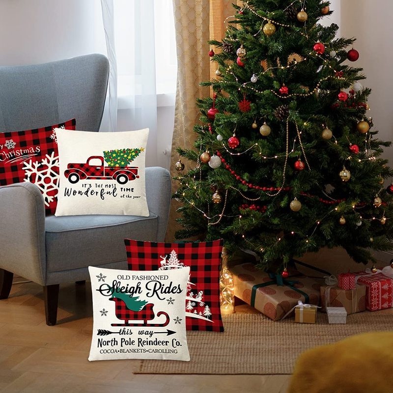 Vỏ gối 45x45cm họa tiết giáng sinh dễ thương