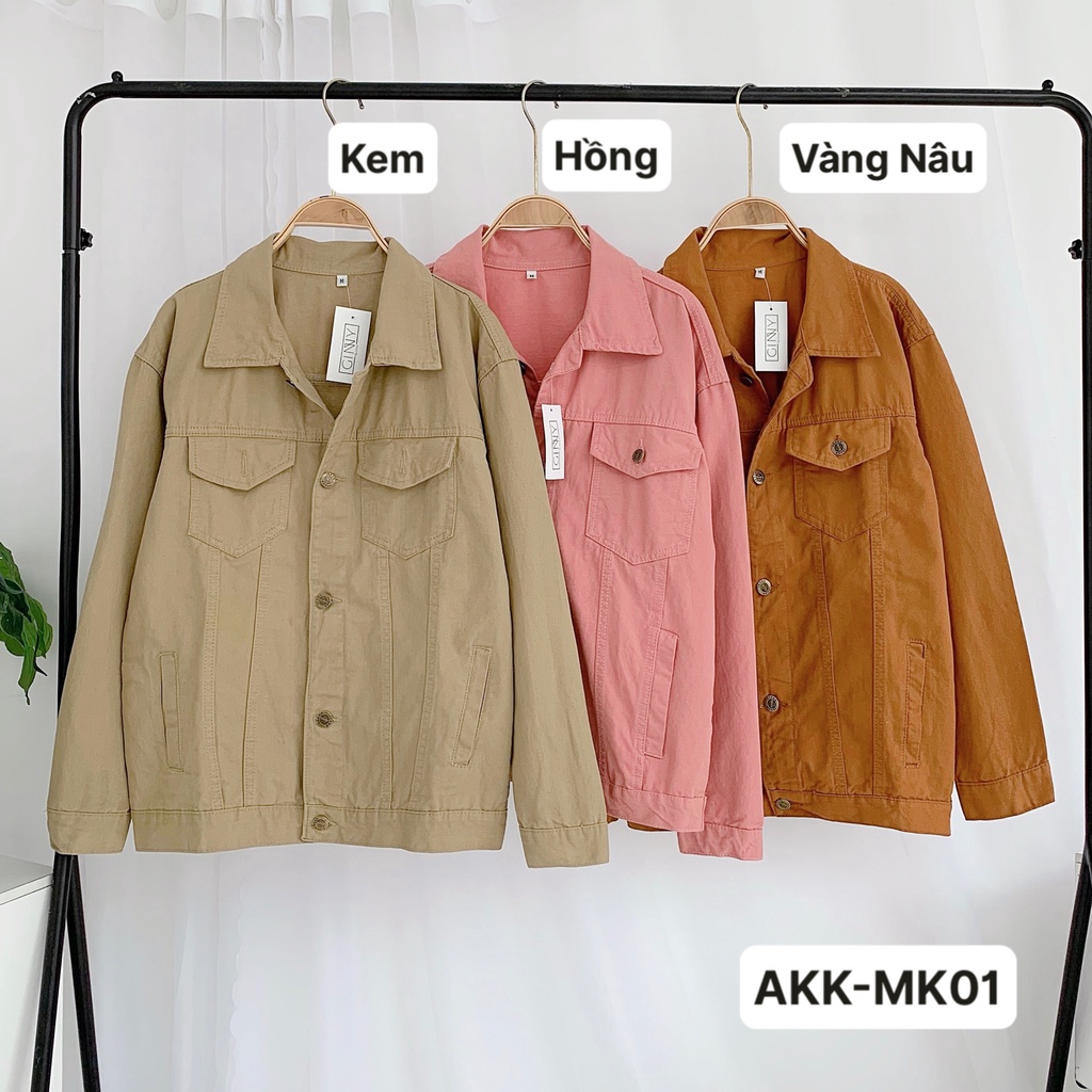 ÁO KHOÁC KAKI JEAN BASIC TONE KEM MK-01 | Thời Trang | Phong Cách | Form Basic Nam Nữ | GinHouse Shop