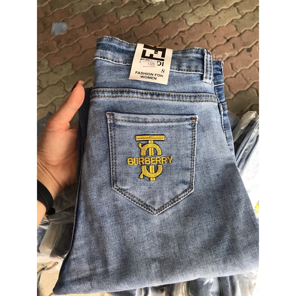 Quần baggy bò trơn thêu túi chữ B mã 332