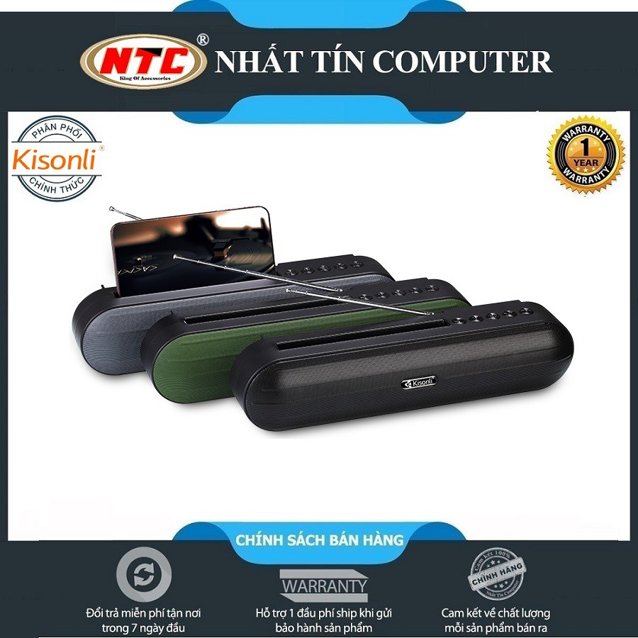 Loa bluetooth soundbar Kisonli KS-1988 siêu trầm TWS kết nối cùng lúc 2 loa - tích hợp chế độ EQ cho dãy âm thanh khác n