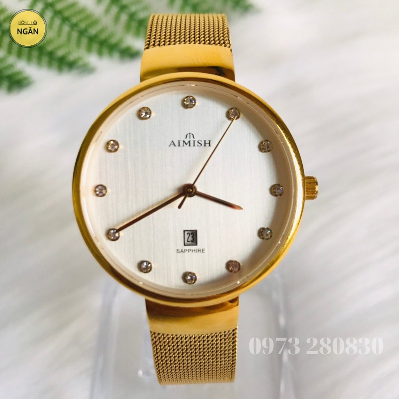 Đồng Hồ Nữ AIMISH chính hãng dây xích mạ vàng thời trang size32mm