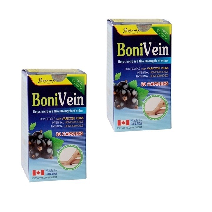 BoniVein +  Hỗ trợ tăng sức bền của tĩnh mạch, giúp giảm các triệu chứng chảy máu, sa búi trĩ (lọ 30 viên)