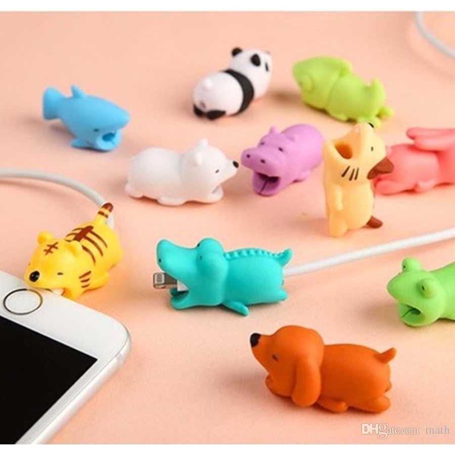 Phụ kiện thú silicon bọc bảo vệ đầu dây cáp sạc USB Cable Bite siêu cute siêu dễ thương