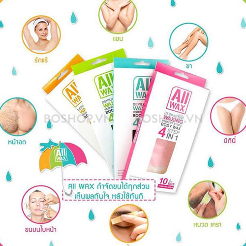 MIẾNG WAX LẠNH ALL WAX WAXING BODY WAX STEP 4 IN 1 CHÍNH HÃNG - 5535