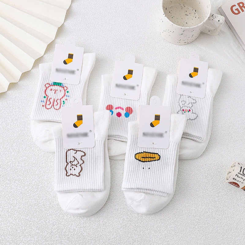 Tất cổ cao, Vớ cổ cao nữ họa tiết dễ thương vải co giãn thời trang unisex