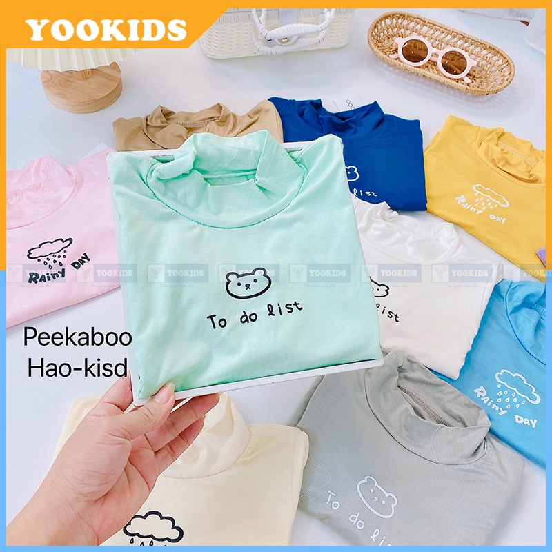 Áo giữ nhiệt cho bé YOOKIDS cổ 5 phân giữ ấm cực tốt bảng màu siêu xinh, Áo giữ nhiệt bé trai bé gái 1 2 3 4 5 tuổi