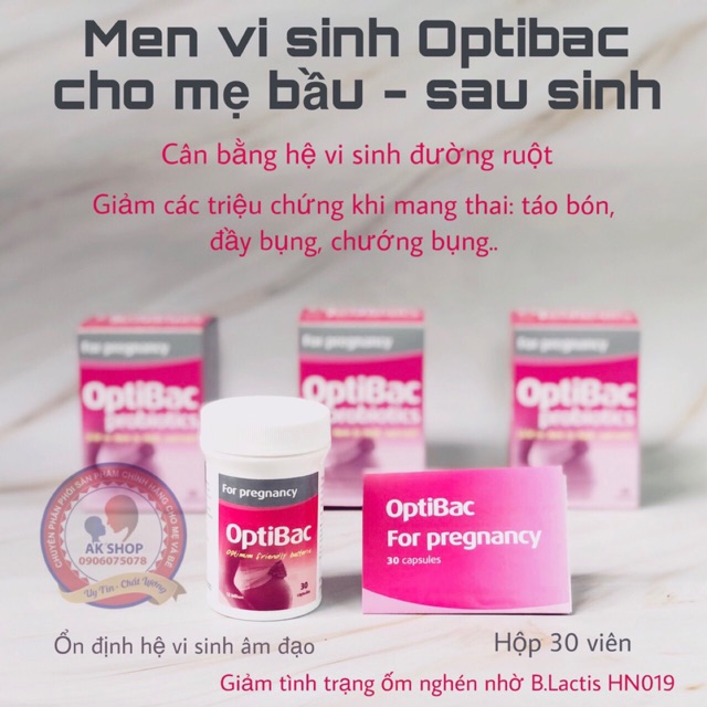 Men vi sinh Optibac cho mẹ bầu và mẹ sau sinh hàng chính hãng UK