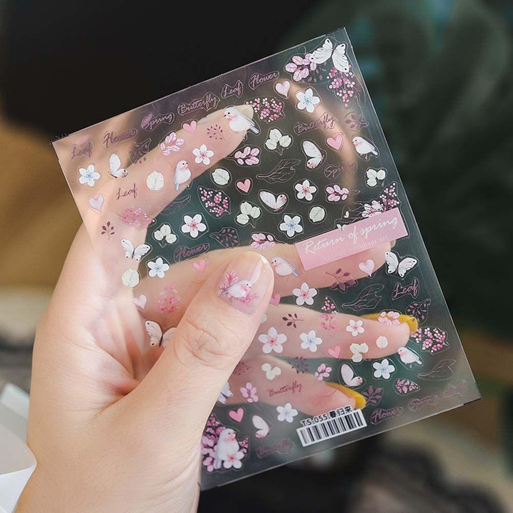 Miếng Dán Trang Trí Móng Tay Hình Hoa Lá Thời Trang