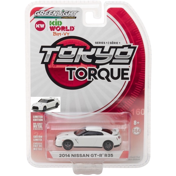 Xe mô hình GreenLight Tokyo Torque Series 1 2014 Nissan GT-R R35 29880-F.