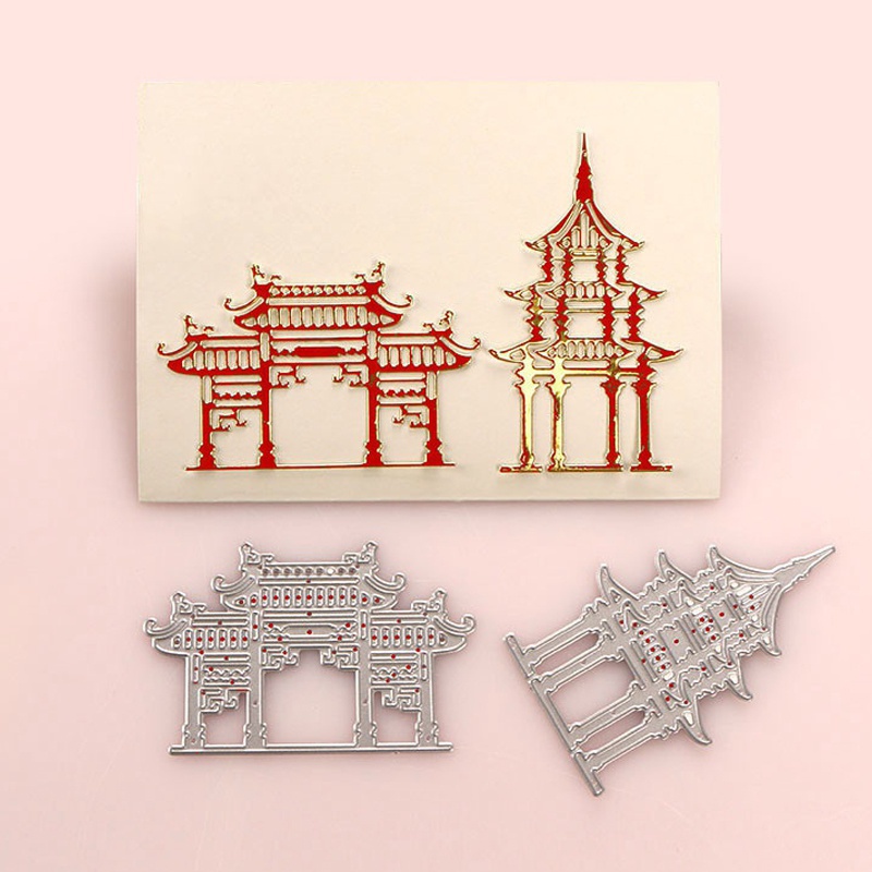 Khuôn Cắt Giấy Kim Loại Hình Tòa Nhà Cổ Điển Mới