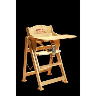 Ghế Ăn Dặm Bằng Gỗ Điều Chỉnh 3 Nấc Độ Cao Cho Bé