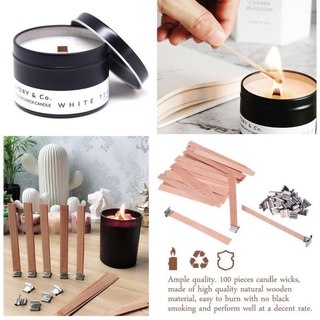 Set 100 bấc nến chất liệu gỗ