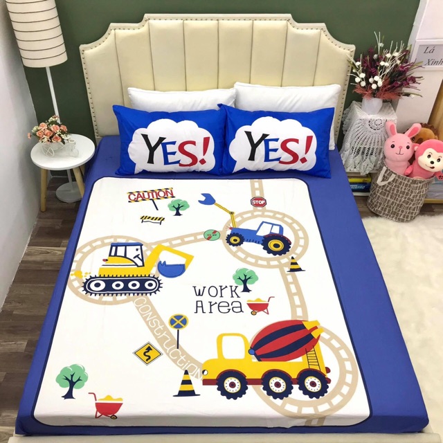 SÉT GA GỐI 3 MÓN COTTON 100% - Ô TÔ