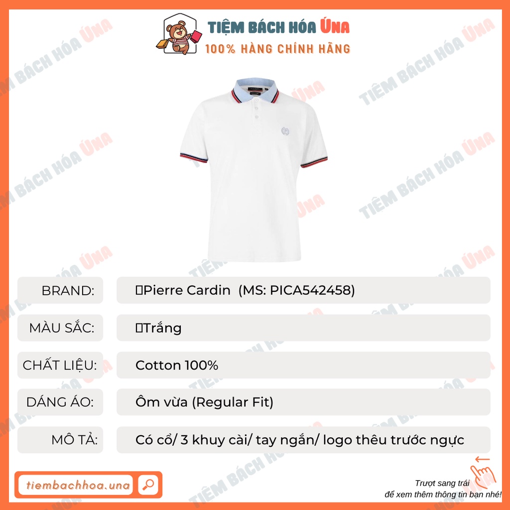 Áo thun nam polo trơn cotton cá sấu Pierre Cardin tay ngắn viền đỏ cao cấp