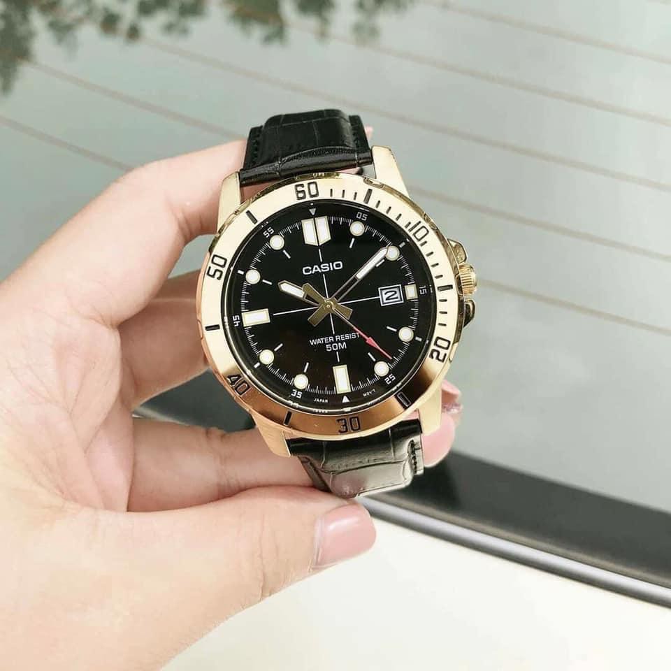 Đồng hồ nam dây da Casio MTP-VD01GL-1EVUDF chính hãng