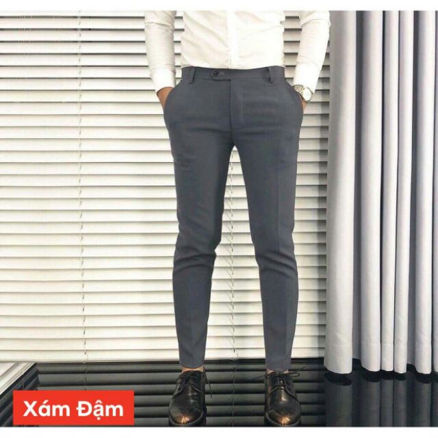 Quần âu nam đen công sở form đẹp, chất Kate Hàn co dãn nhẹ | BigBuy360 - bigbuy360.vn