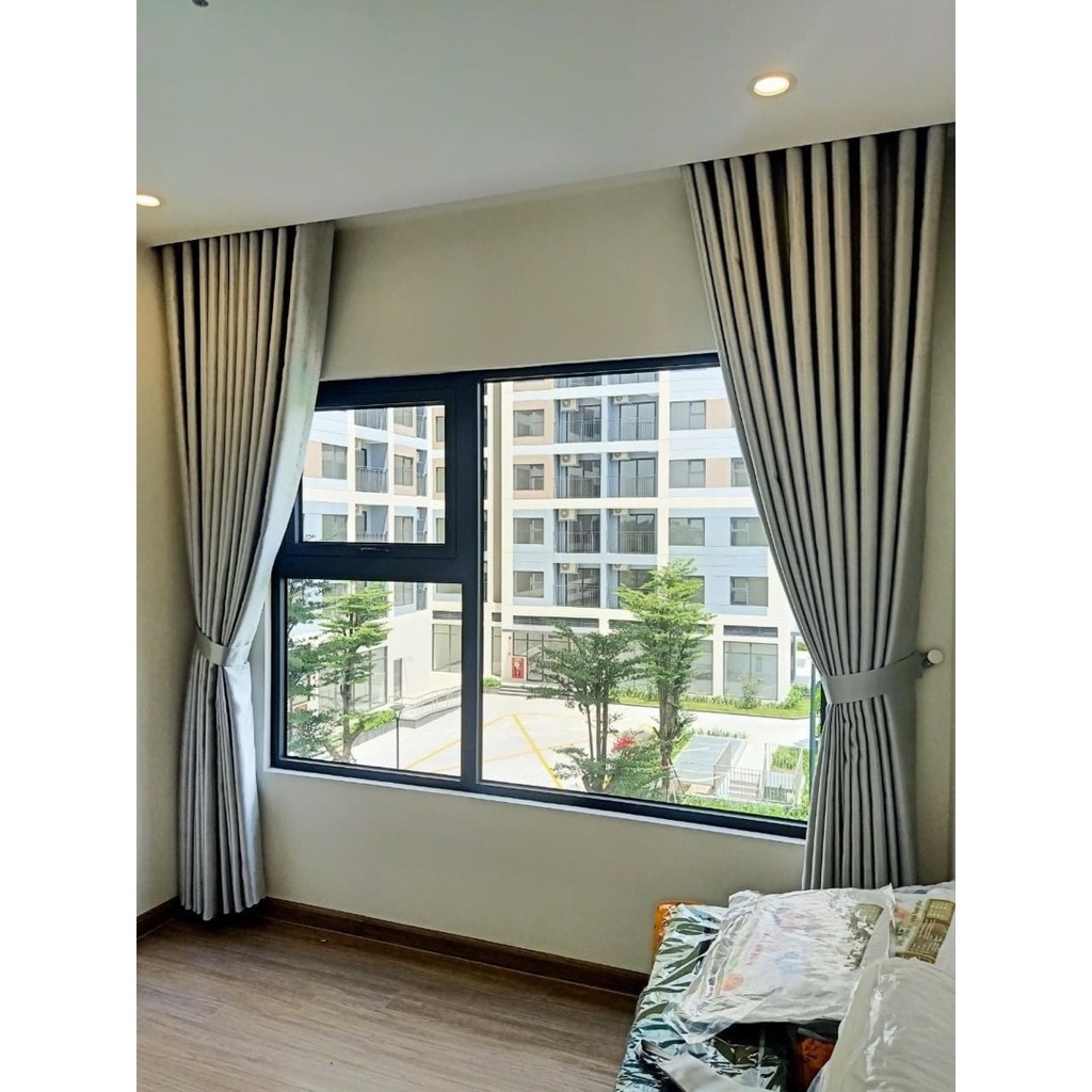 Rèm cửa chống nắng cực tốt , sang trọng, nhiều kích cỡ, hoạ tiết -MÀU XÁM BẠC