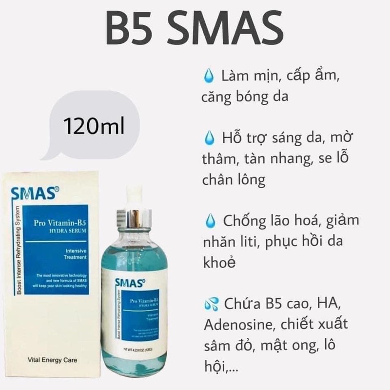 Serum B5 và Serum HA Smas phục hồi và căng bóng da