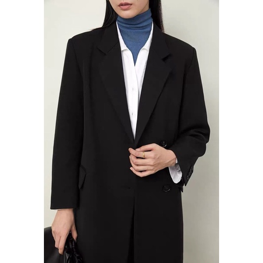 Áo Khoác Măng Tô Blazer Dáng Dài, Áo Vest Blazer Dáng Dài Màu Nâu Tây Phong Cách Sang Chảnh_ Hàng Order QCCC